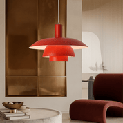 Dänische Stil LED Hängeleuchte Modernes Design - Deckenleuchte - Rot - Voldeva