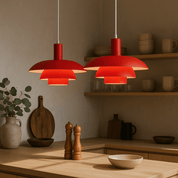 Dänische Stil LED Hängeleuchte Modernes Design - Deckenleuchte - Rot - Voldeva