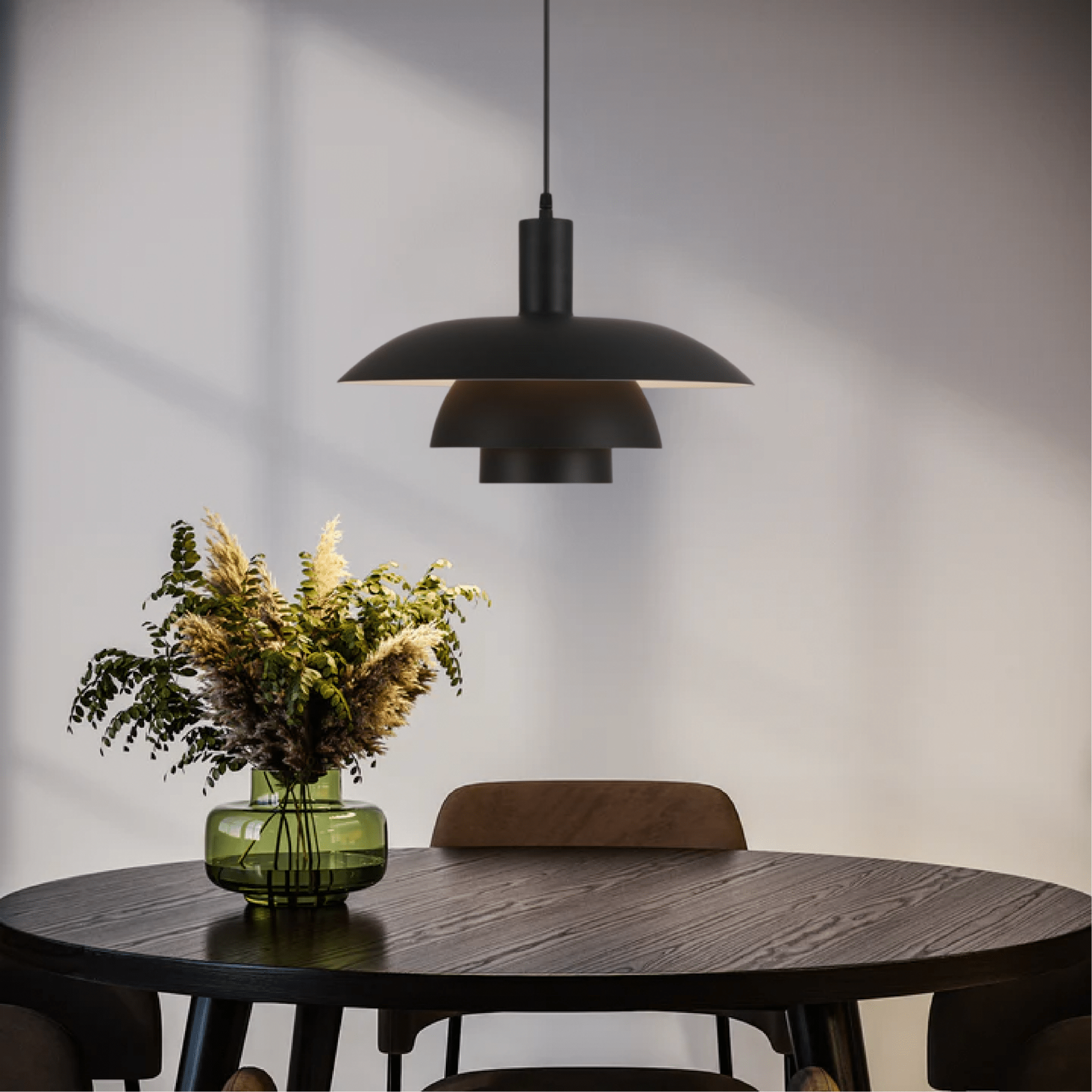 Dänische Stil LED Hängeleuchte Modernes Design - Deckenleuchte - Schwarz - Voldeva