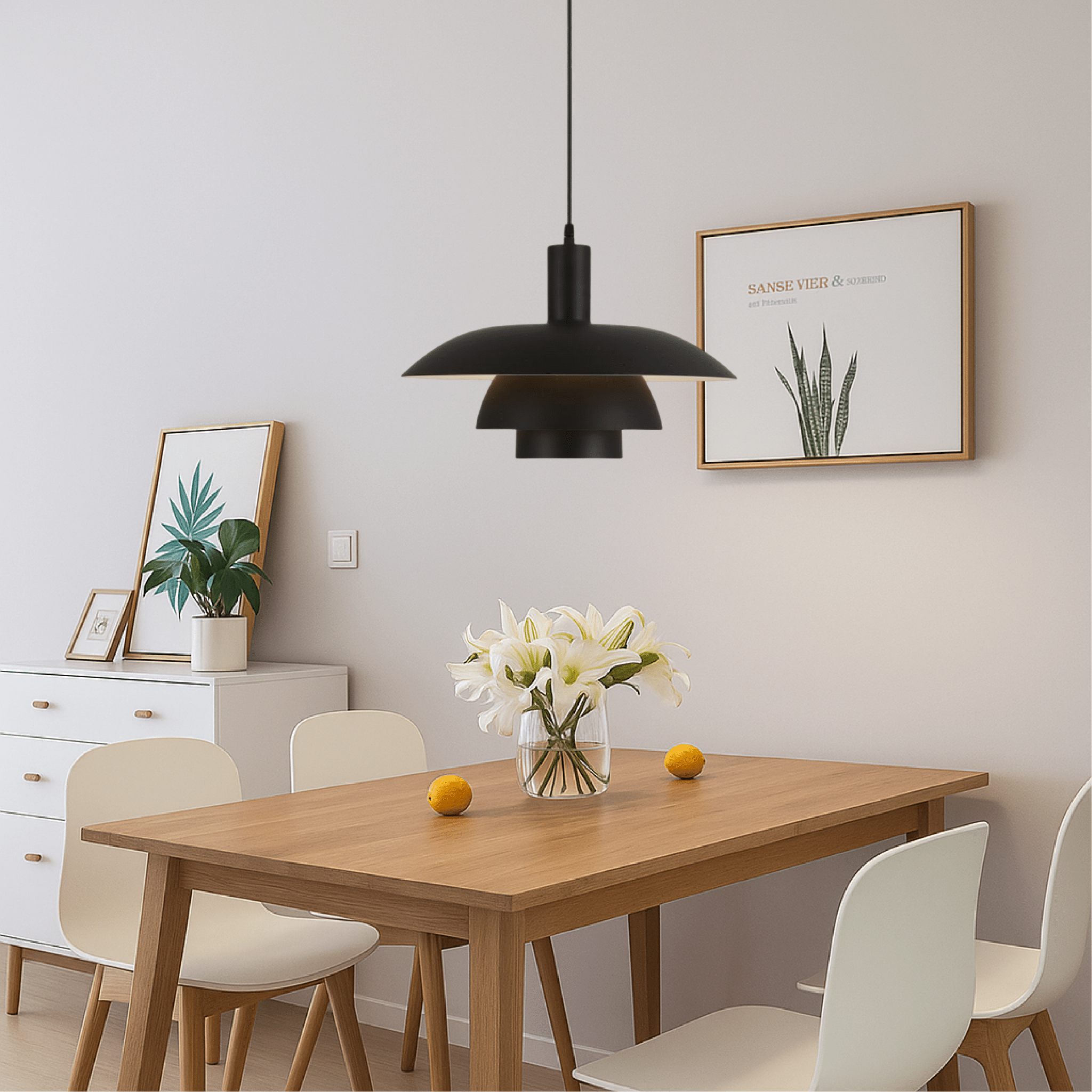 Dänische Stil LED Hängeleuchte Modernes Design - Deckenleuchte - Schwarz - Voldeva