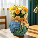 Dekorative Blumenvase Rund mit Kunstgemälde-Motiv