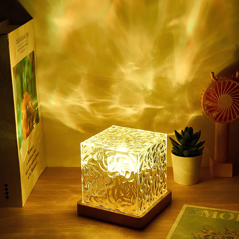 Dekorative Cube LED Tischleuchte Glas Eiswürfel Design - Tischlampe - Voldeva