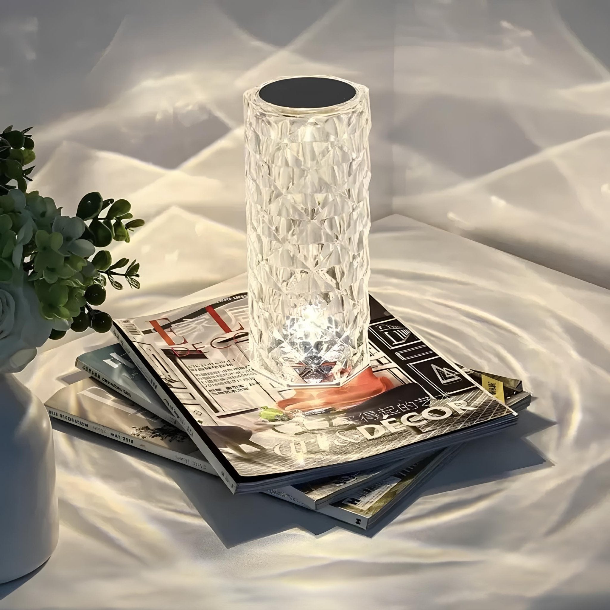 Dekorative Kristall Rose Diamant LED Tischleuchte - Tischlampe - Voldeva