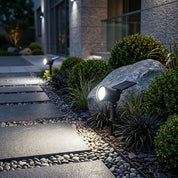 Dekorative Solar Gartenleuchte mit buntem Lichteffekt - Gartenbeleuchtung - Weißes Licht - Voldeva