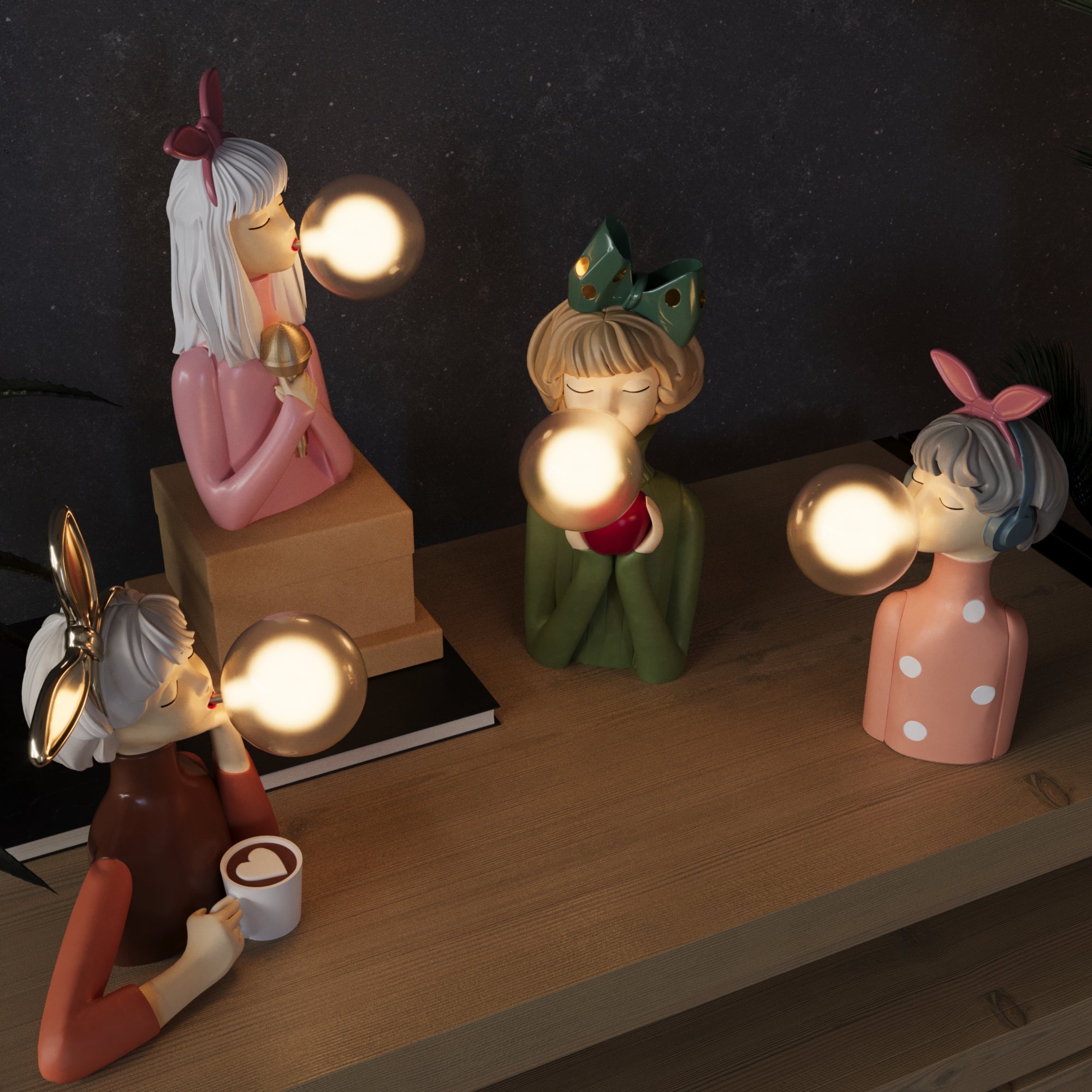 Dekorative Tischleuchte Im Künstlerischen Figuren - Design - Tischlampen - Rosie - Voldeva