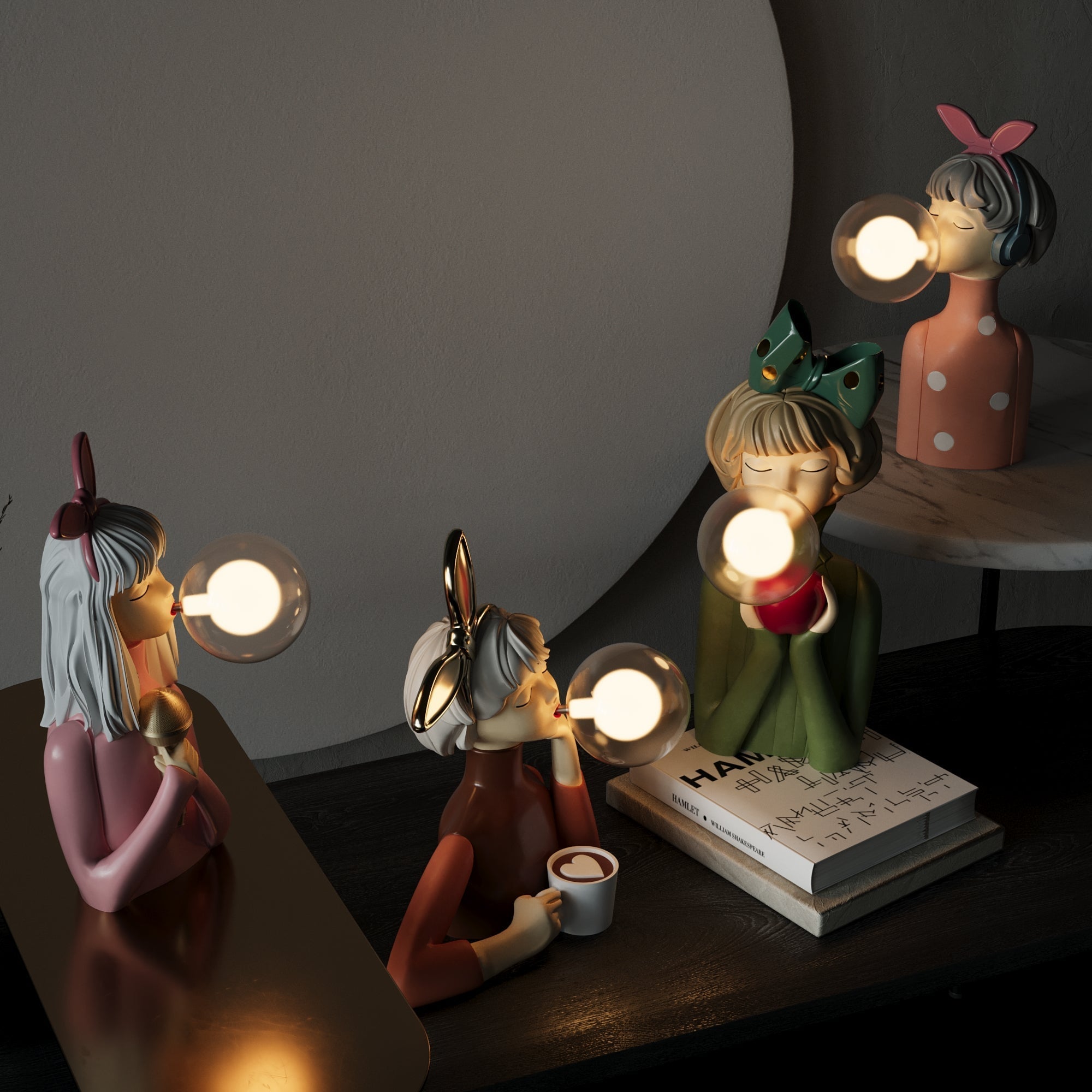 Dekorative Tischleuchte Im Künstlerischen Figuren - Design - Tischlampen - Rosie - Voldeva