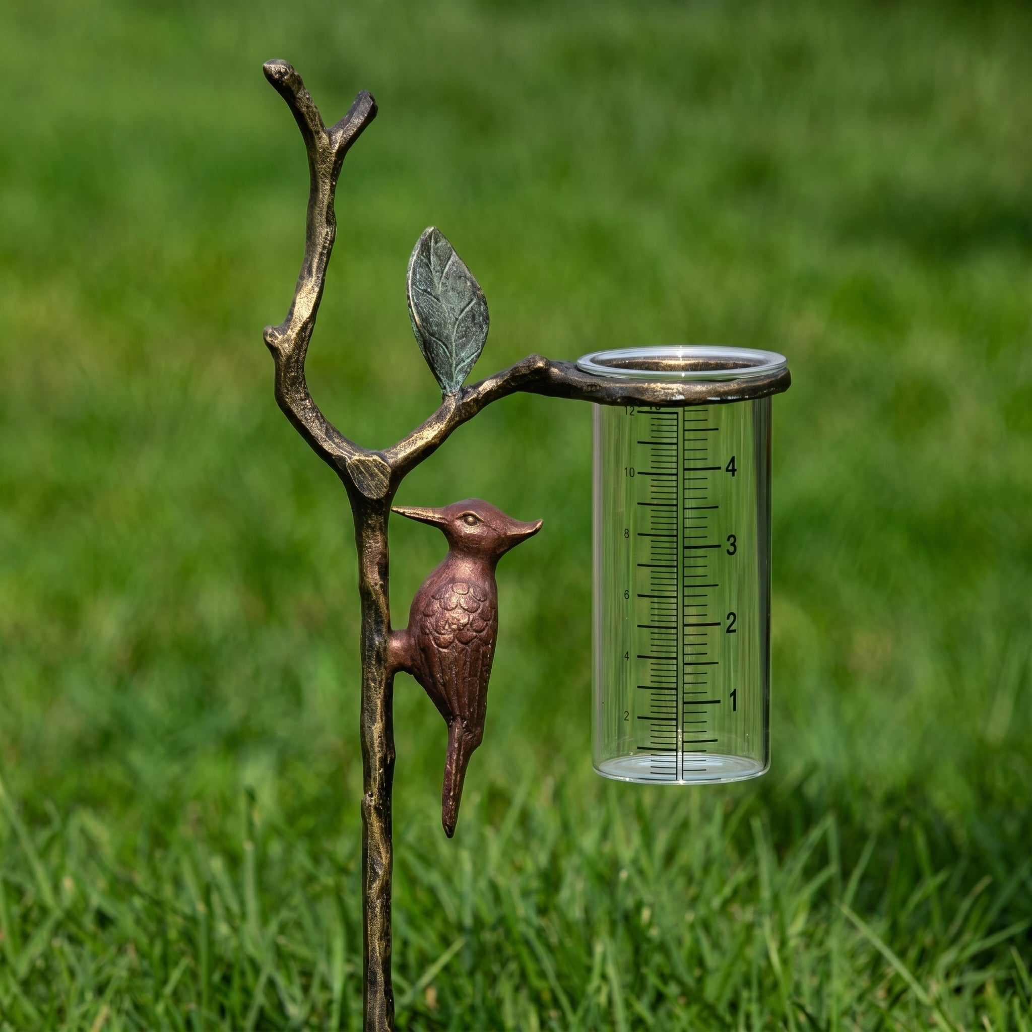 Dekorativer Garten - Specht Regenmesser - Pfahl - Regenmesser - Voldeva