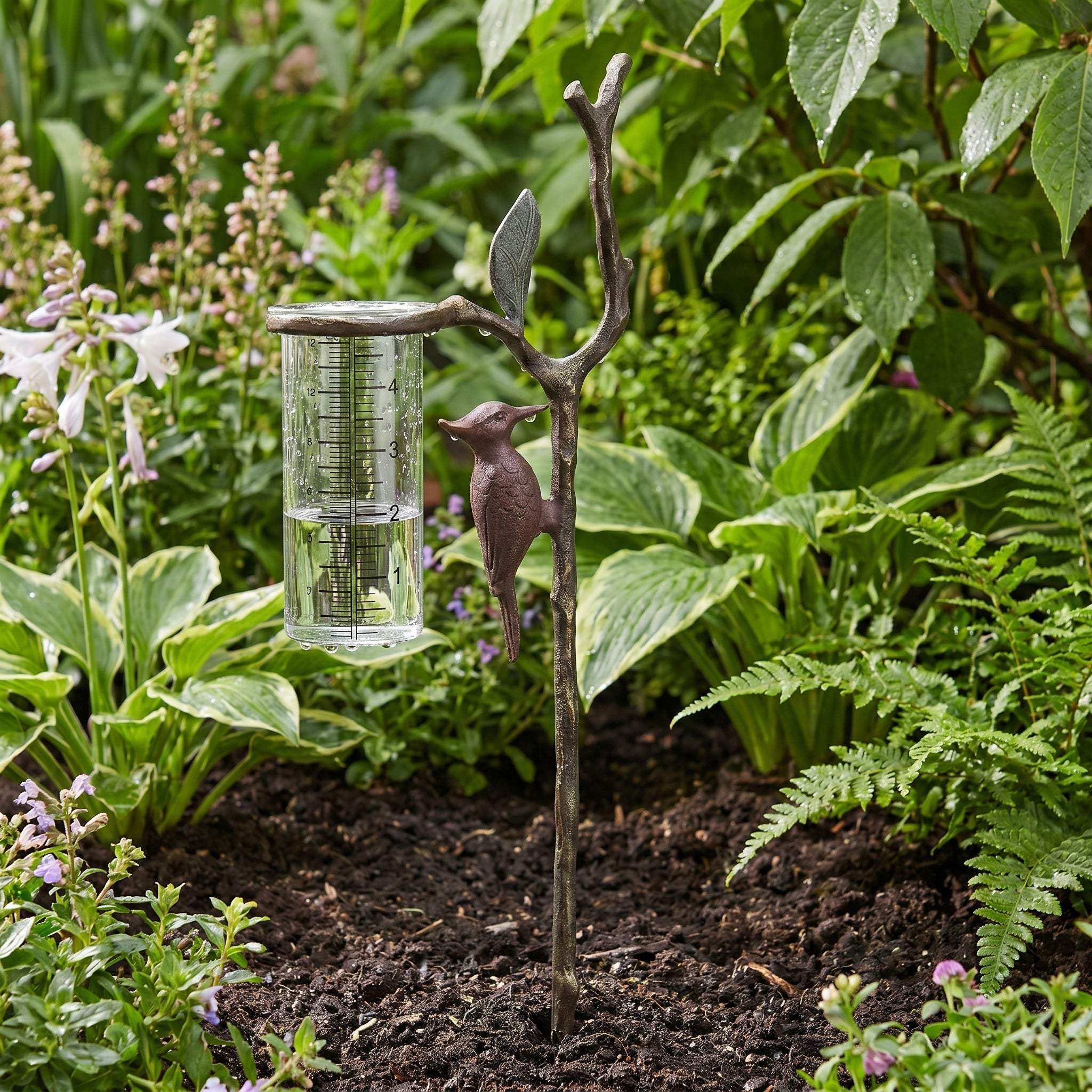 Dekorativer Garten - Specht Regenmesser - Pfahl - Regenmesser - Voldeva