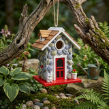 Dekoratives Hängendes Vogelhaus mit Stein Optik