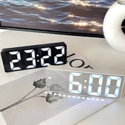 Digitaler Wecker Mit LED Spiegelanzeige - Wecker - Glänzend Schwarz - Voldeva