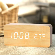 Digitaler Wecker mit Temperaturanzeige - Wecker - Hellbraun - Voldeva