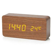 Digitaler Wecker mit Temperaturanzeige - Wecker - Braun - Voldeva