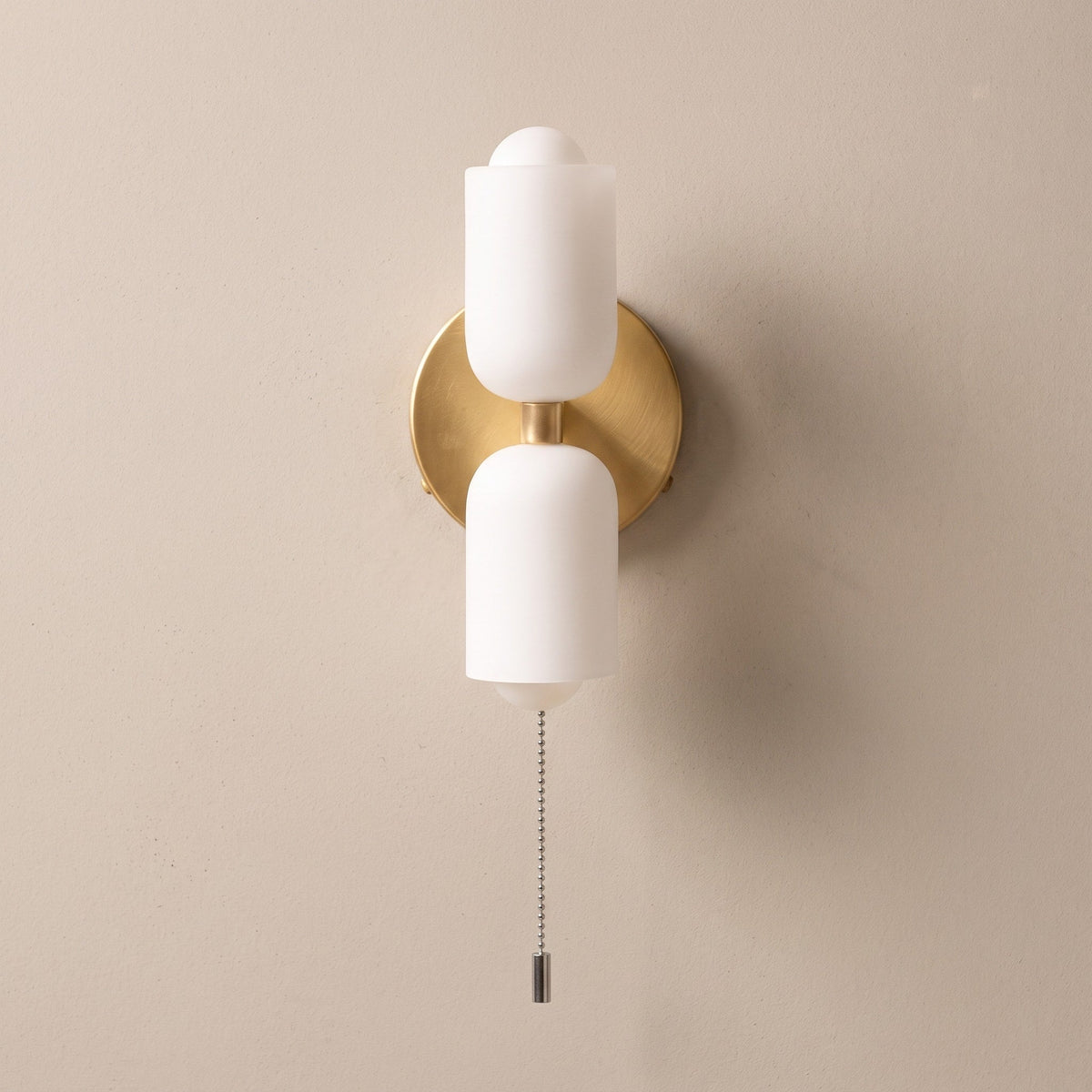 Doppelkopf Wandleuchte mit Glaszylindern im Messing-Design - Wall Light Fixtures - Gold - Voldeva