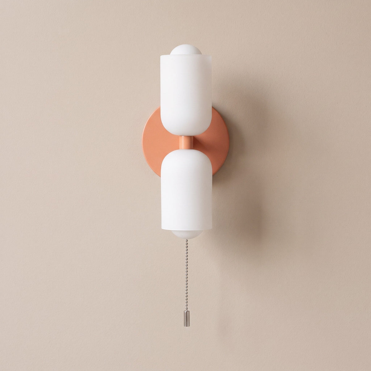 Doppelkopf Wandleuchte mit Glaszylindern im Messing-Design - Wall Light Fixtures - Rosa - Voldeva
