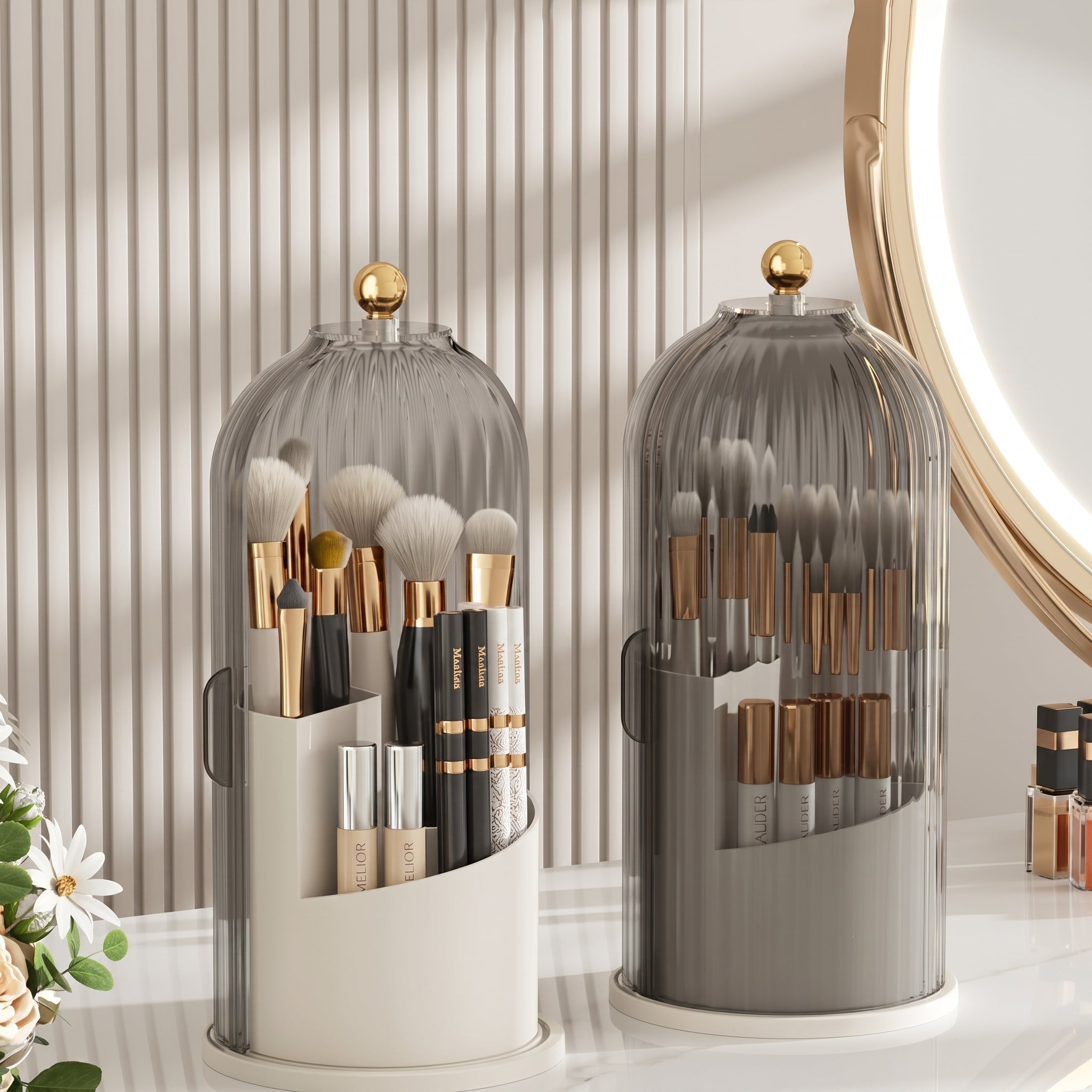 Drehbarer Kosmetik Organizer mit Glockendesign - Storage & Organization - Schwarz - Voldeva