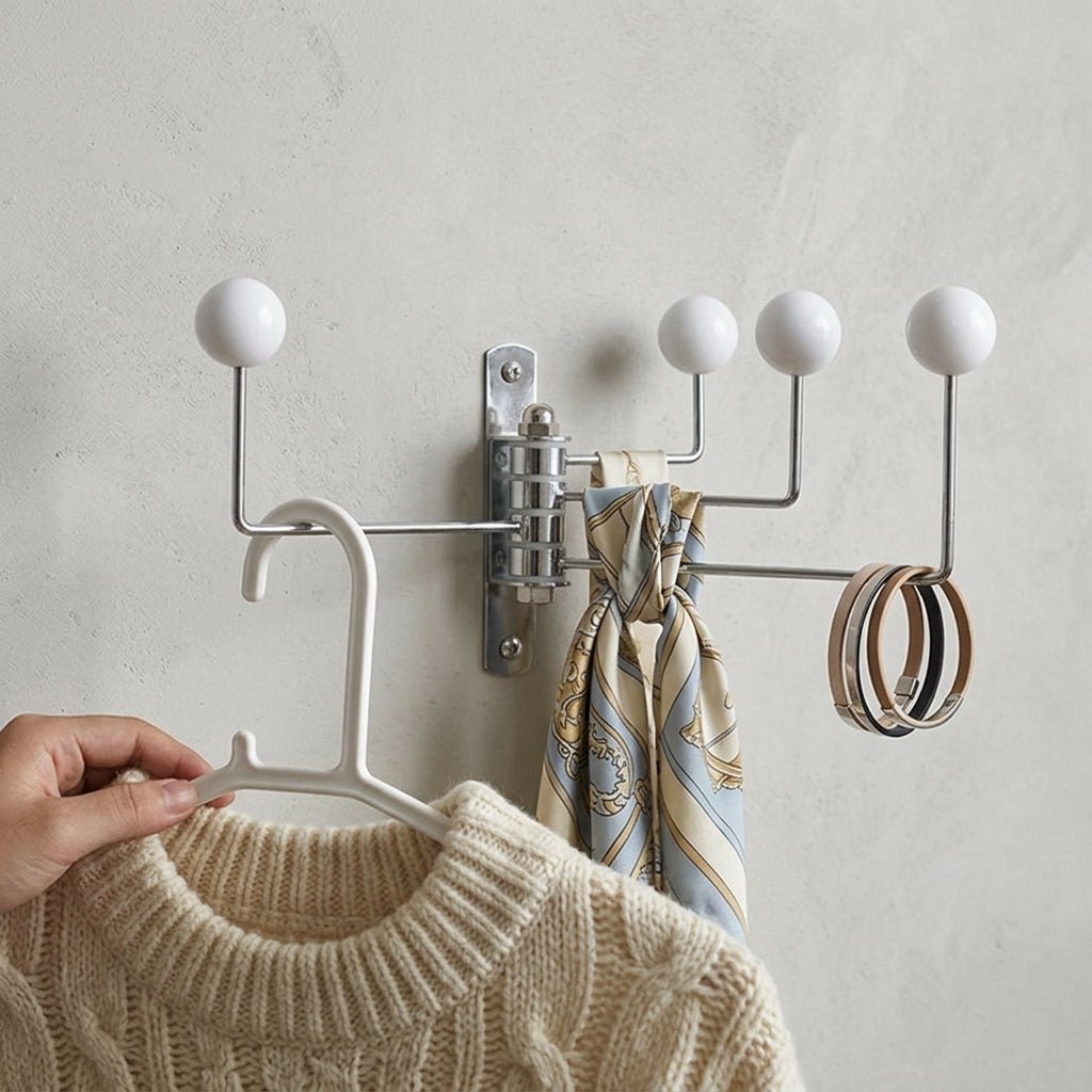 Drehbarer Wandhaken mit Kugelspitzen - Haken - Weiß - Voldeva