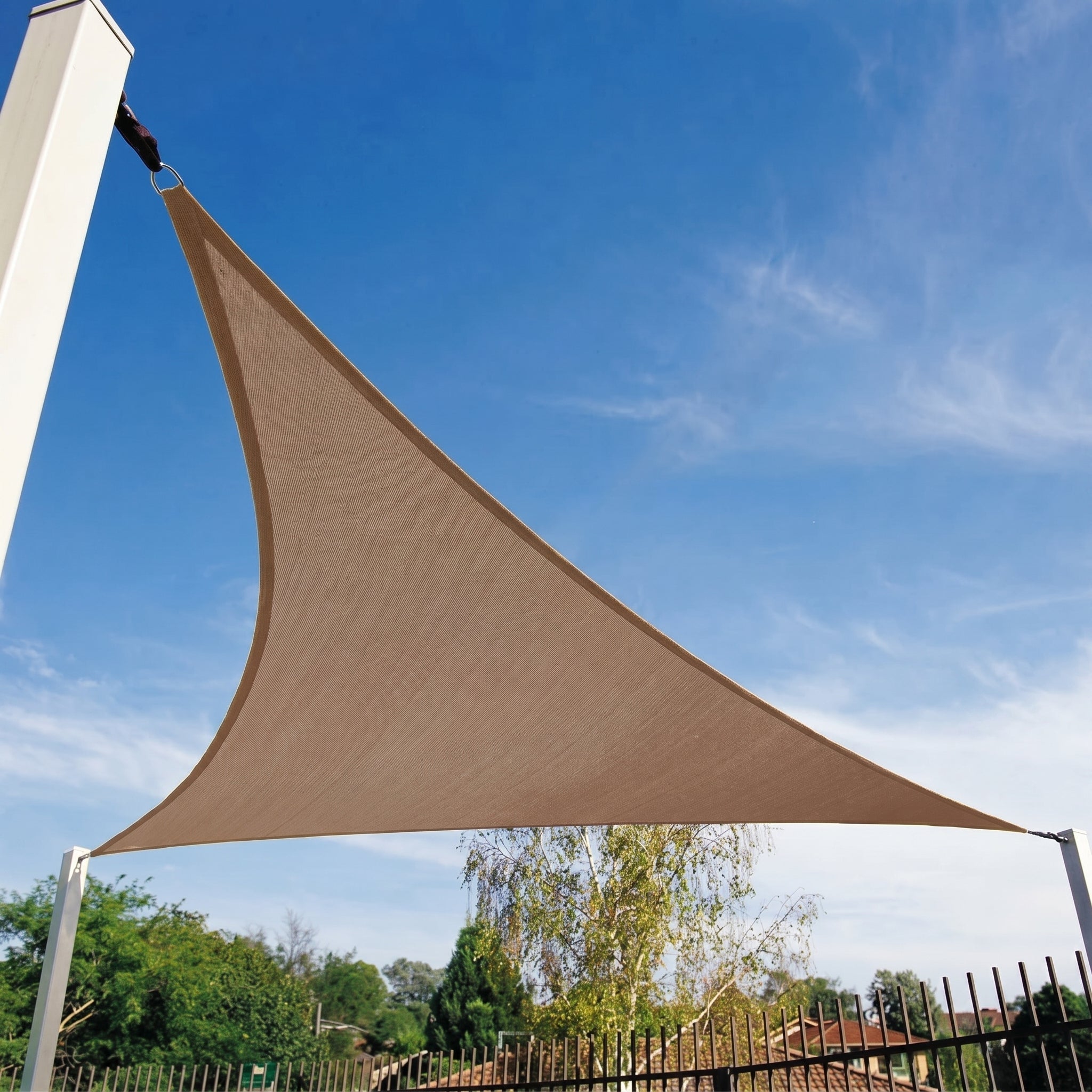 Dreieckiges Wasserdichtes Sonnensegel für Terrasse und Pool - Kinder-Sonnensegel - Khaki - Voldeva