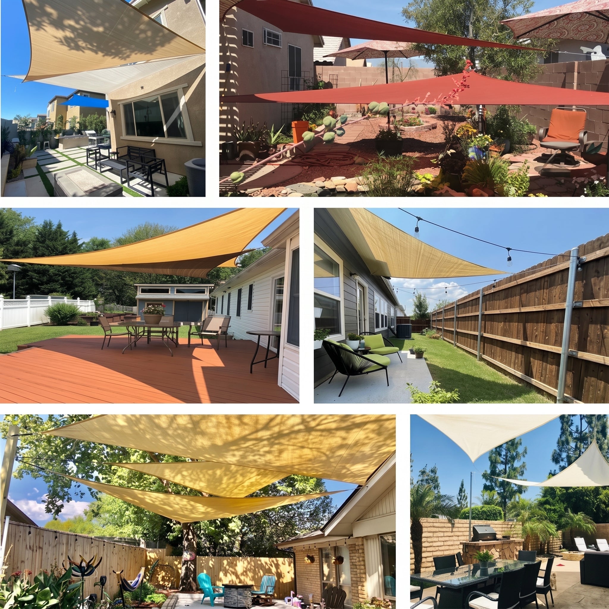 Dreieckiges Wasserdichtes Sonnensegel für Terrasse und Pool - Kinder-Sonnensegel - Hellgelb - Voldeva