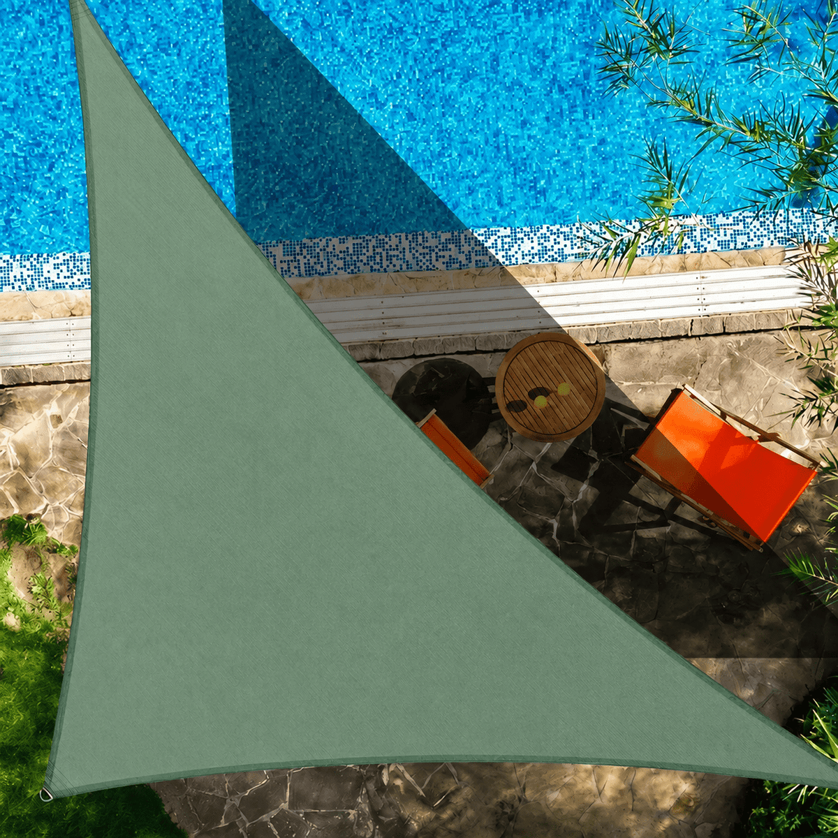 Dreieckiges Wasserdichtes Sonnensegel für Terrasse und Pool - Shade Sails - Grün - Voldeva
