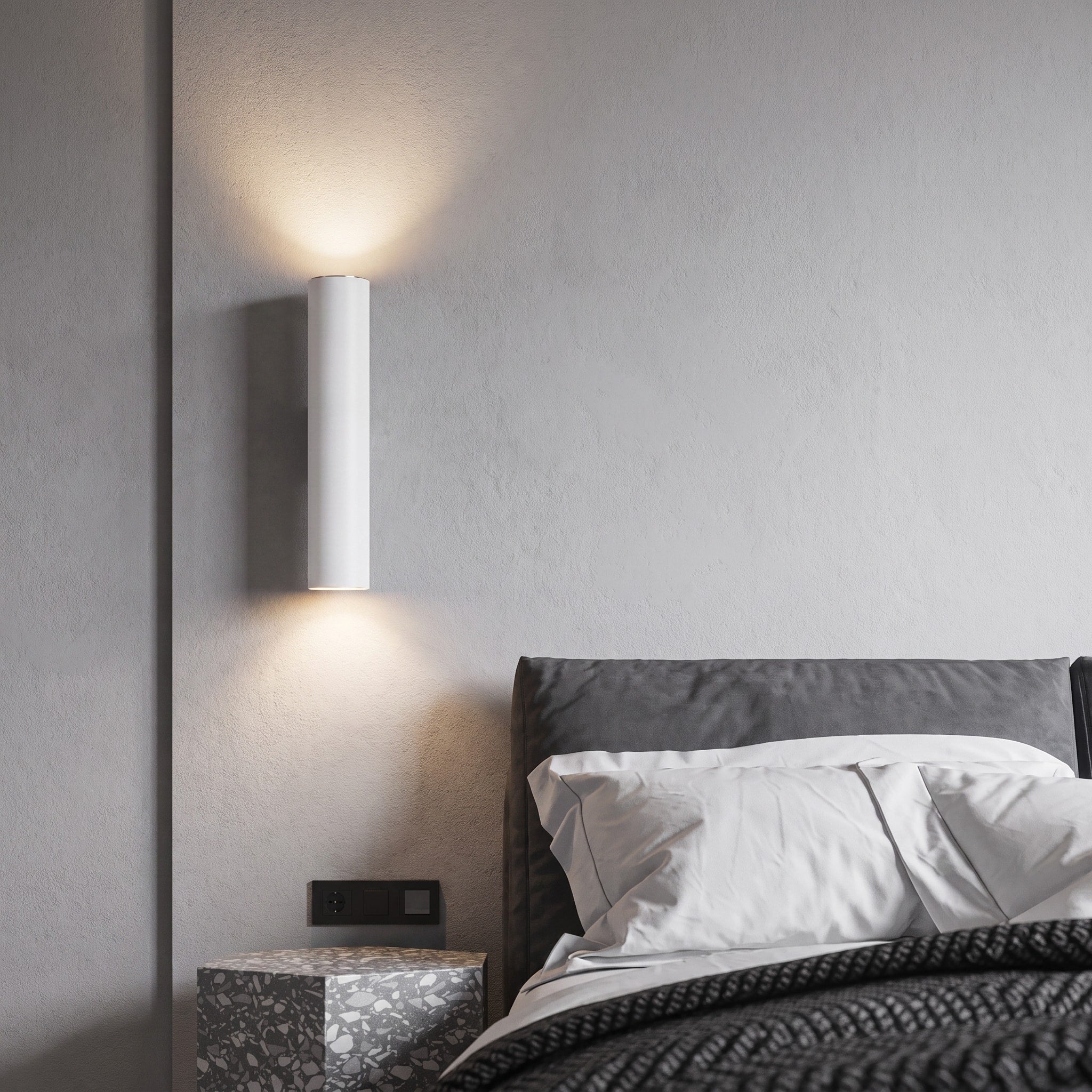 Zylindrische Wandleuchte im minimalistischen Design