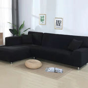 Elastischer Sofabezug für Ecksofas und Polstermöbel - Sofabezug - Schwarz - Voldeva