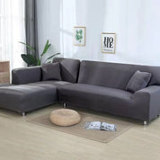 Elastischer Sofabezug für Ecksofas und Polstermöbel - Sofabezug - Dunkelgrau - Voldeva