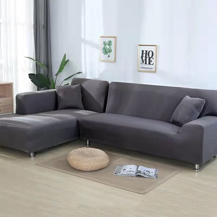 Elastischer Sofabezug für Ecksofas und Polstermöbel - Sofabezug - Dunkelgrau - Voldeva