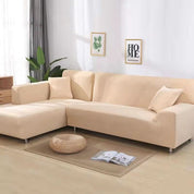 Elastischer Sofabezug für Ecksofas und Polstermöbel - Sofabezug - Beige - Voldeva