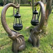 Elefanten - Skulptur - Laterne für Wege im Außenbereich - Solarlaterne - Voldeva