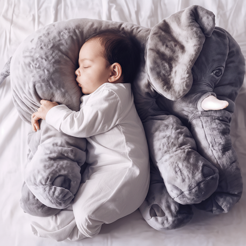 Weiches Elefanten Kuscheltier als gemütliches Dekokissen