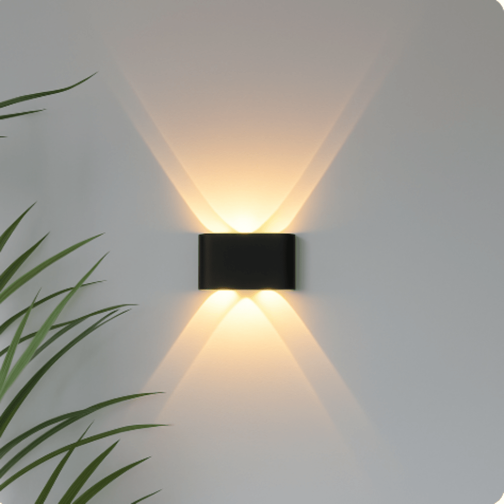 Elina – Moderne LED Wandleuchte für Innen & Außen in Schwarz & Weiß - Wandleuchte - 4W | Schwarz - Voldeva