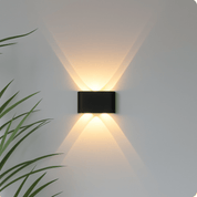 Elina – Moderne LED Wandleuchte für Innen & Außen in Schwarz & Weiß - Wandleuchte - 4W | Schwarz - Voldeva