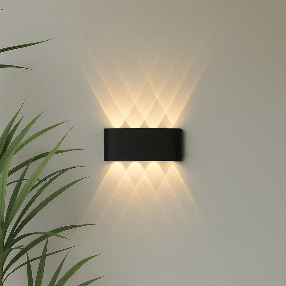Elina – Moderne LED Wandleuchte für Innen & Außen in Schwarz & Weiß - Wandleuchte - 6W | Schwarz - Voldeva