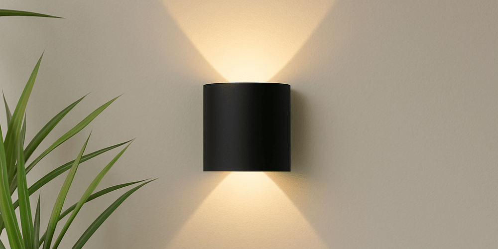 Elina – Moderne LED Wandleuchte für Innen & Außen in Schwarz & Weiß - Wandleuchte - 2W | Schwarz - Voldeva
