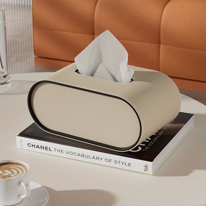 EliteLuxe – Stilvolle Leder - Taschentuchbox mit zeitloser Eleganz - Tissue Holder - Voldeva