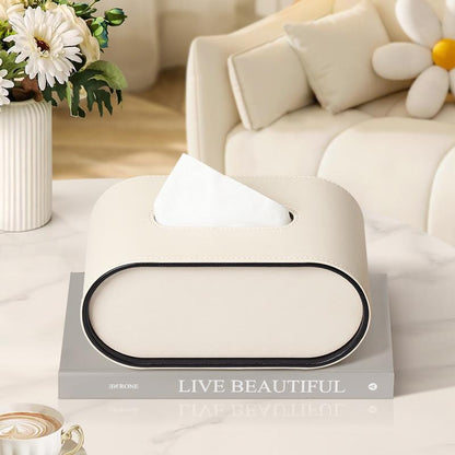 EliteLuxe – Stilvolle Leder - Taschentuchbox mit zeitloser Eleganz - Tissue Holder - Voldeva