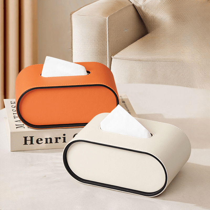 EliteLuxe – Stilvolle Leder - Taschentuchbox mit zeitloser Eleganz - Tissue Holder - Voldeva