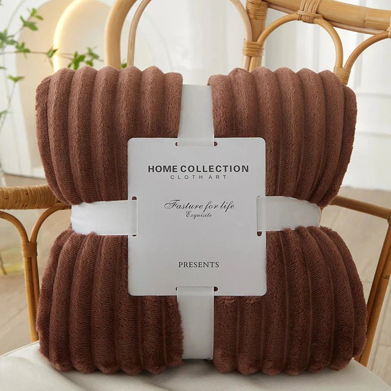 Emilia – Strukturiertes Flanell - Fleece - Decke für Komfort - Decke - Voldeva