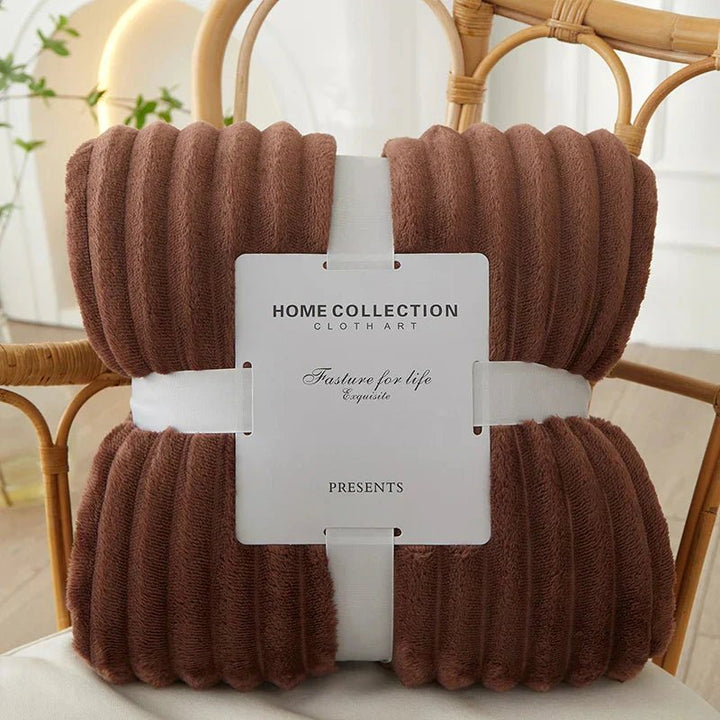 Emilia – Strukturiertes Flanell - Fleece - Decke für Komfort - Decke - Voldeva