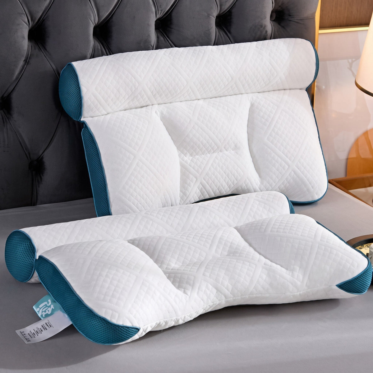 Ergonomisches Nackenstützkissen mit Wellenform Design - Neck & Cervical Pillow - Blau - Voldeva