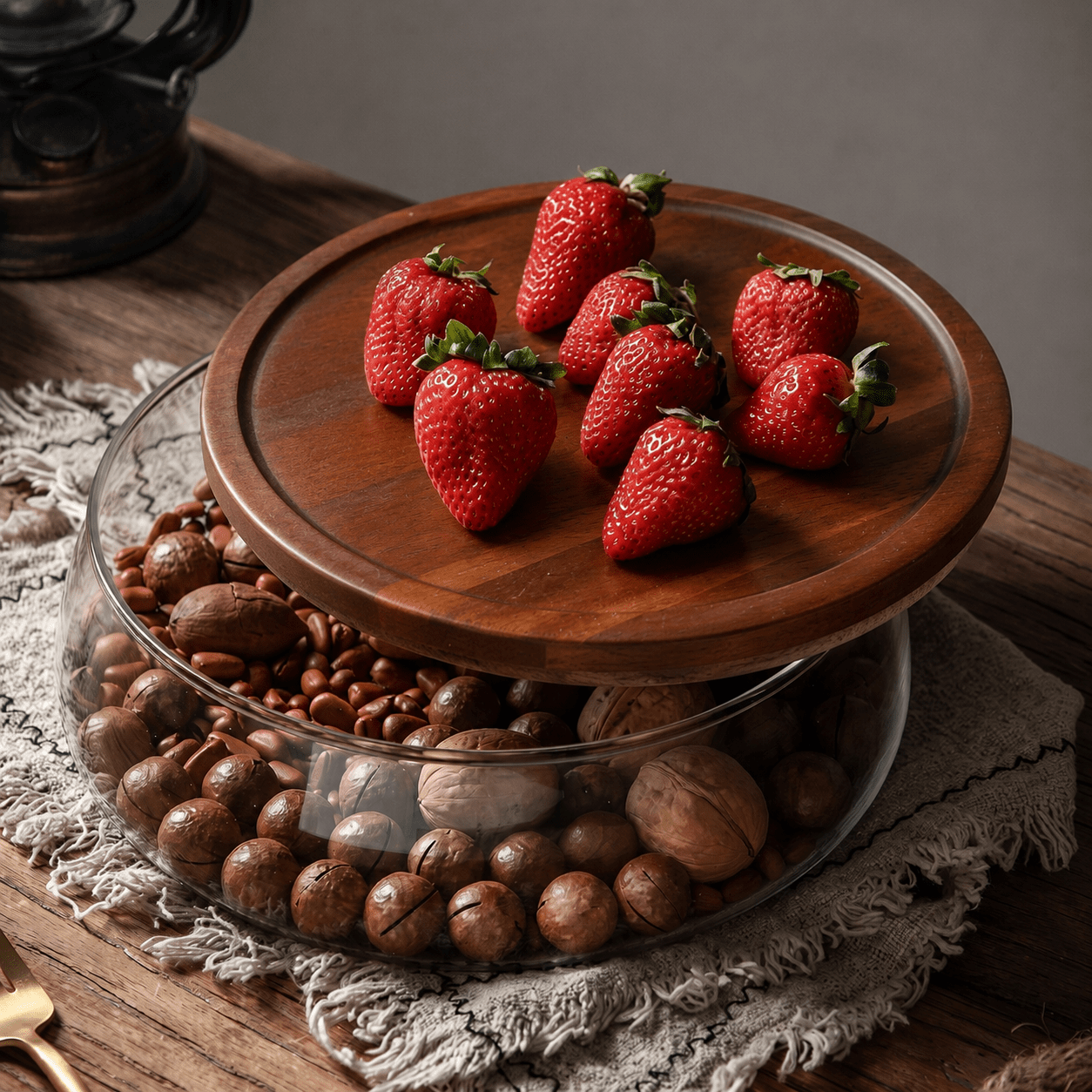 Etagere Vorratsbehälter mit Holzdeckel - Food Storage - 8x23.5 cm - Voldeva