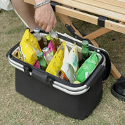 Faltbarer Kühlkorb mit Deckel und Tragegriffen für Picknick - Kühlkorb - Schwarz - Voldeva