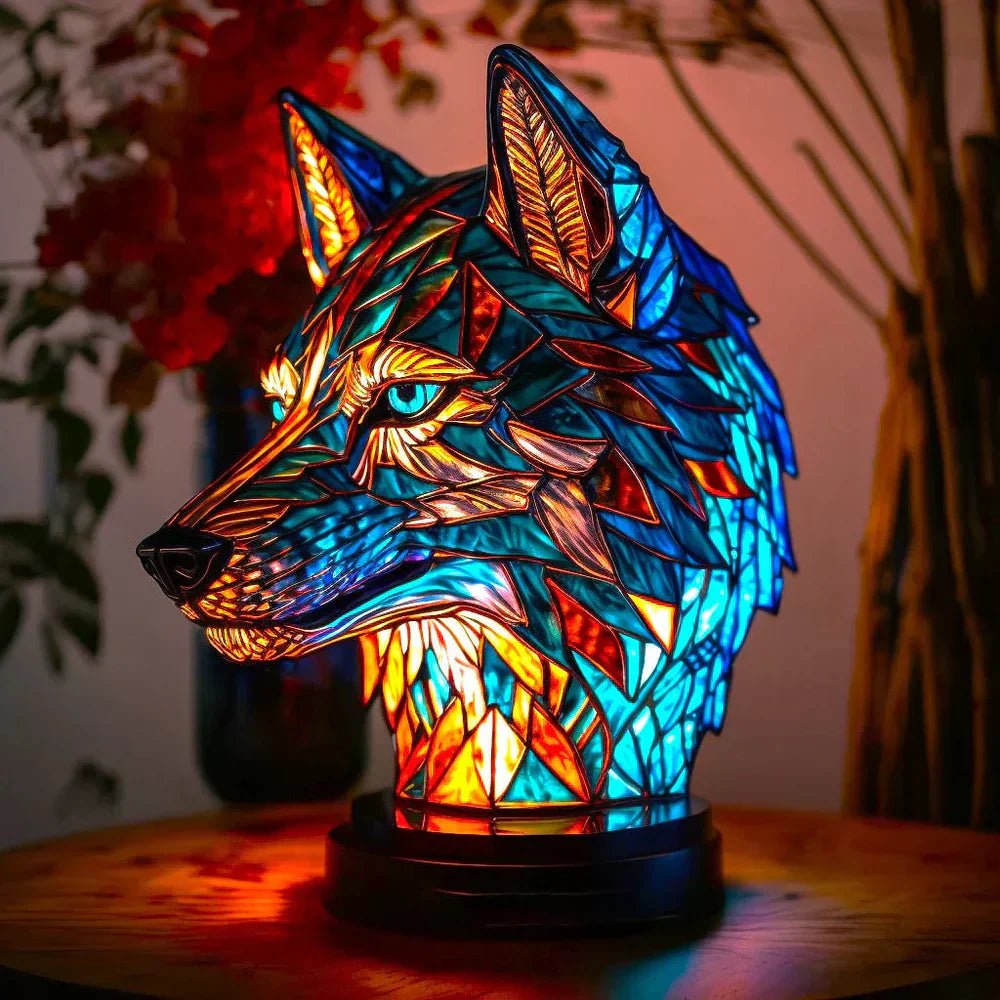 Faunix – Künstlerische Lampe im Tiermotiv - Design - Tischlampe - Wolf - Voldeva