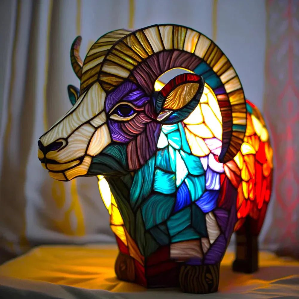 Faunix – Künstlerische Glaslampe im Tiermotiv - Design - Tischlampe - Voldeva