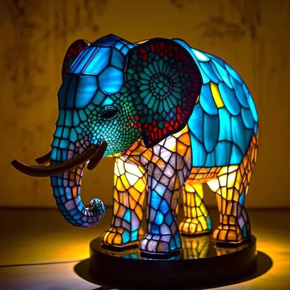 Faunix – Künstlerische Glaslampe im Tiermotiv - Design - Tischlampe - Voldeva