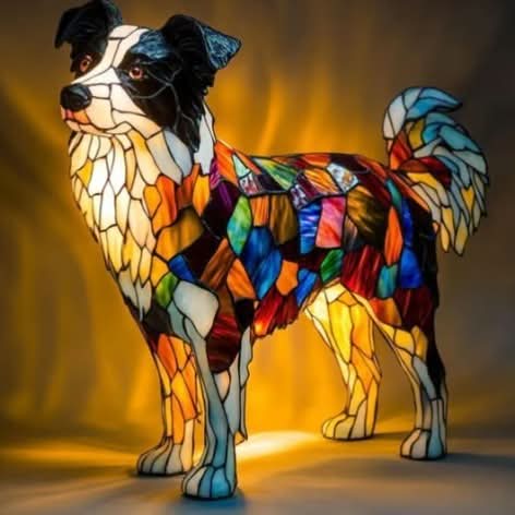 Finn – LED Nachtlampe mit Hunde Design - Tischlampen - Border Collie - Voldeva