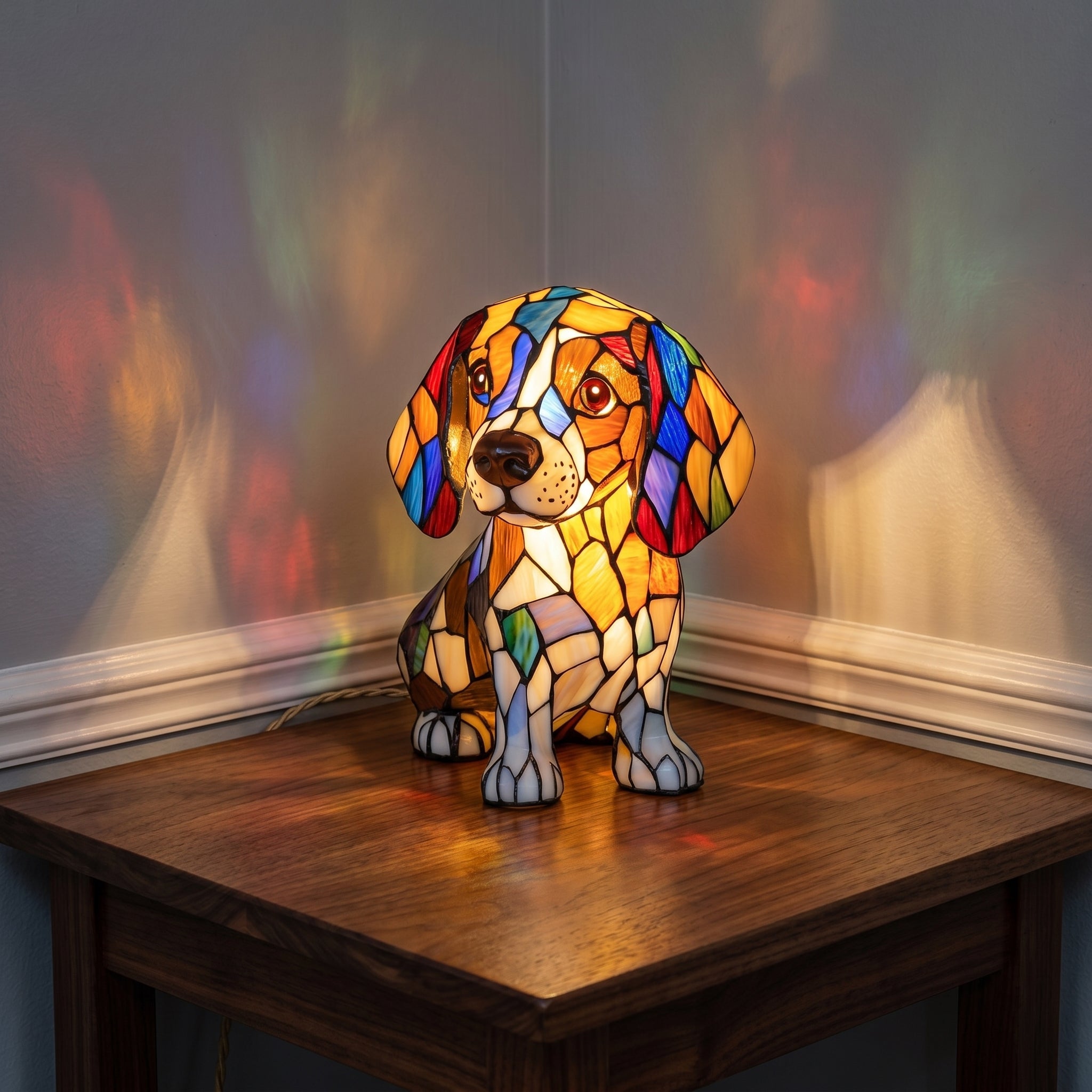 Finn – LED Nachtlampe mit Hunde Design - Tischlampen - Beagle - Voldeva