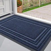 Türmatte mit Rahmendesign und rutschfester Unterseite - Fußmatte - Marineblau - Voldeva