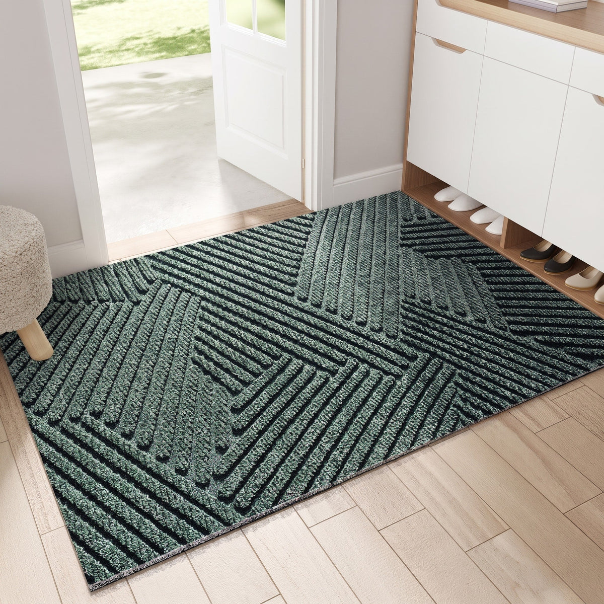 Fußmatte mit Wellenmuster für Eingang und Flur - Door Mats - Grün - Voldeva