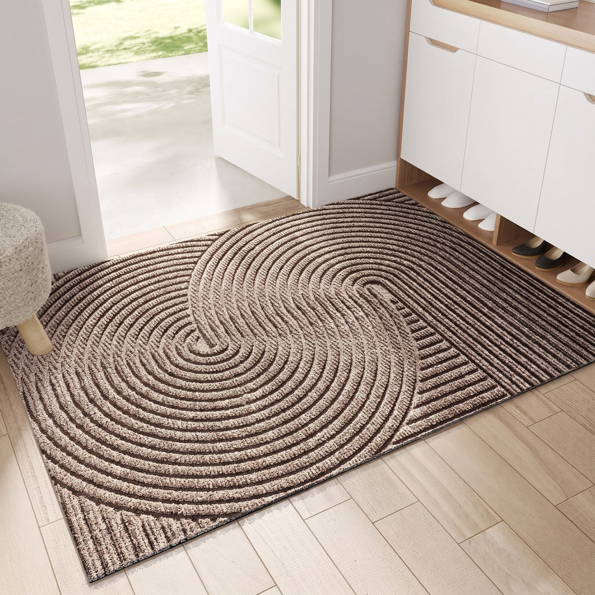 Fußmatte mit Wellenmuster für Eingang und Flur - Door Mats - Khaki - Voldeva